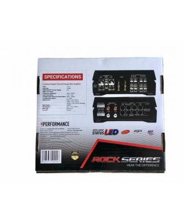 Mini Amplificador Full-Range 4 Canales Rock Series RKS-P800.4DM 880 Watts Clase D
